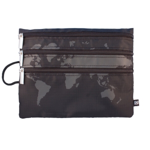 World Map zippered pouch is great for the plane