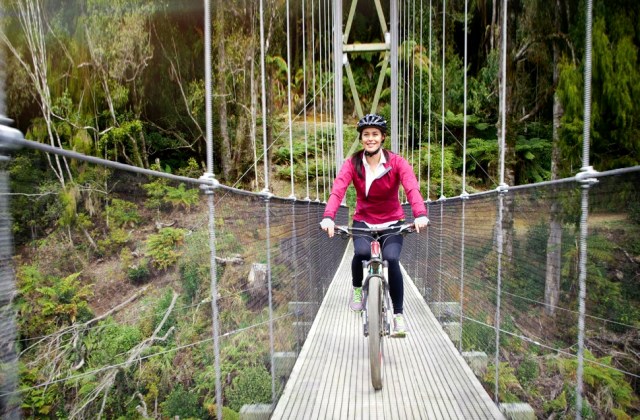 Megan Gale on the Timber Trail