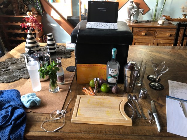 Setting up or the Zoom cocktail masterclass