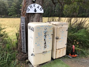 Old fridges used for selling bread