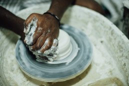 17 Potter Brent Malessas at work at The Making Place, Havannah Boat House. Image supplied H..H